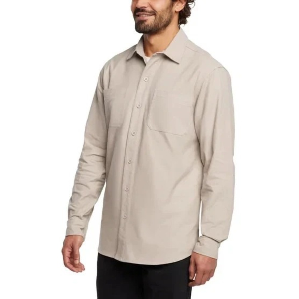 WOOLRICH Chamois Men Size XXL: Tan 100% Soft Cotton Long Sleeve Shirt NWT - Picture 6 of 8